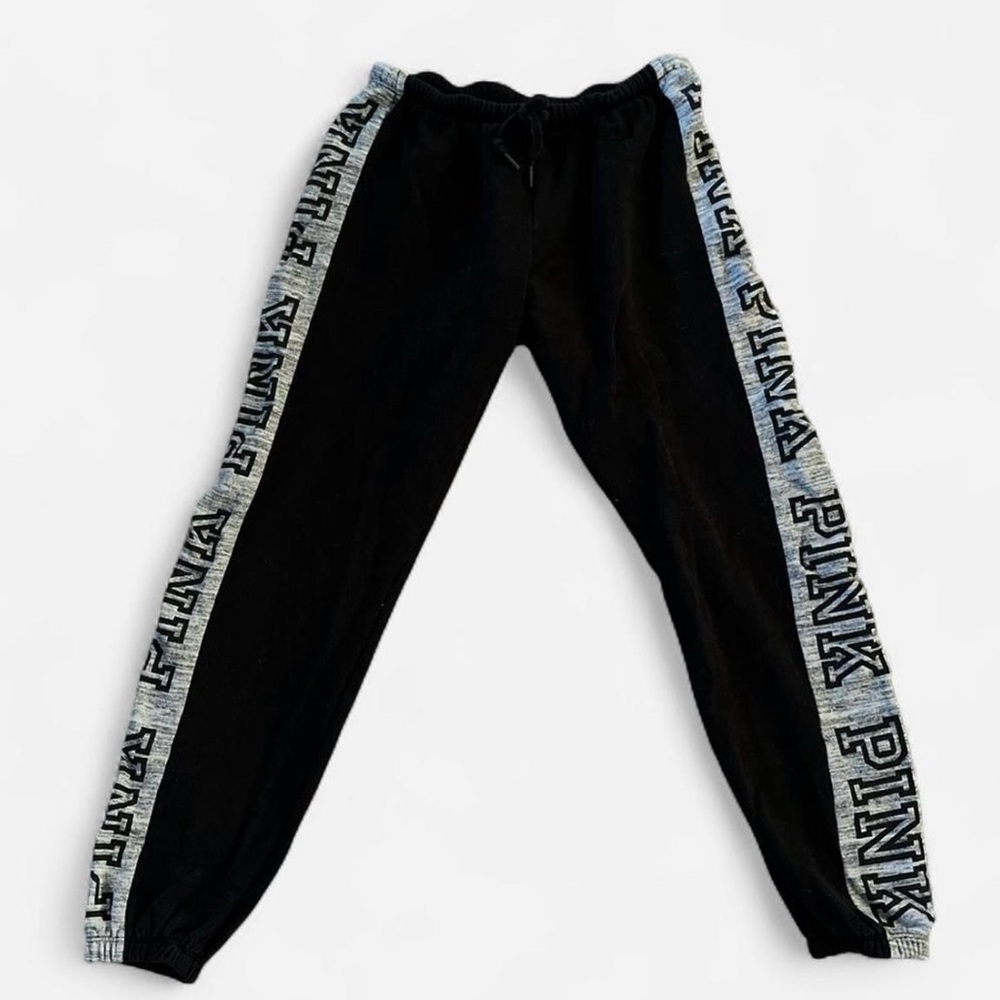 Victoria's Secret - Black Joggers with Gray Pink Logo